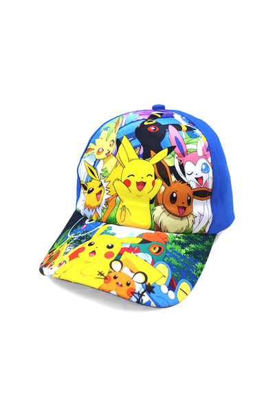 Choice4 4 Pokemon Figure Baseball Caps Spring Summer Outdoor Sports Cotton Mesh Hats Charmander Ash Eevee K.