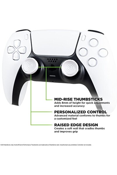 erorex عصا تحكم بلاي ستيشن 4 وبلاي ستيشن 5 من جالاكسي بيربل، عصا تحكم إبهام عالية الارتفاع مقعرة