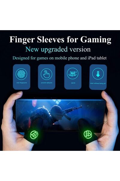 erorex Mobile Gaming Finger Sleeves 3 Pair Set Silver Fiber Touch Screen Gloves Phones Tablets，Anti Sweat