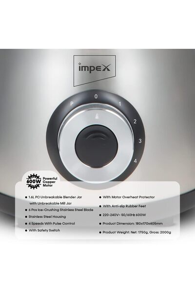 erorex Bl 3508, 600W Professional Blender With Unbreakable Jars, Ice-Crushing Blades, And 2-Year Warranty