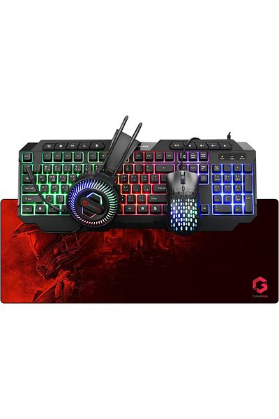 erorex مجموعة ألعاب Cypher Xl All One - لوحة مفاتيح غشائية مقاومة للانسكاب وسماعة رأس ألعاب RGB بدقة 3600 نقطة في البوصة
