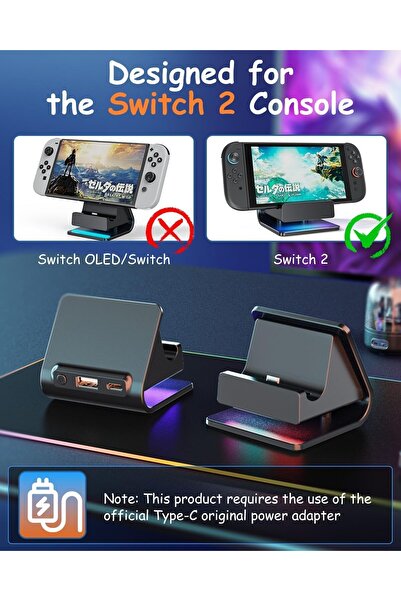 erorex Charging Station Nintendo Switch 2 Portable Charging Dock Stand Ns 2 Charger Station Replace Switch