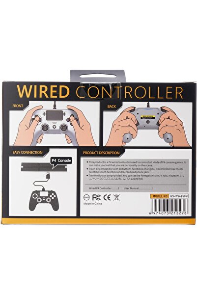 erorex Ps4 Wired Controller Silver