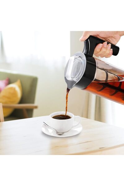 erorex Cold Brew Coffee Maker 44Oz , Iced Coffee Glass Pitcher Lid & Nylon Filter, Cold Brewer Carafe Cold