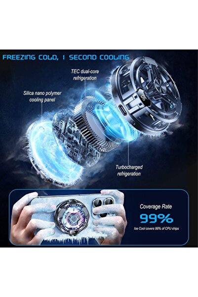 erorex Mobile Cooler Semiconductor Real Time Temperature Display Color Cycle Cell Semiconductor Phone