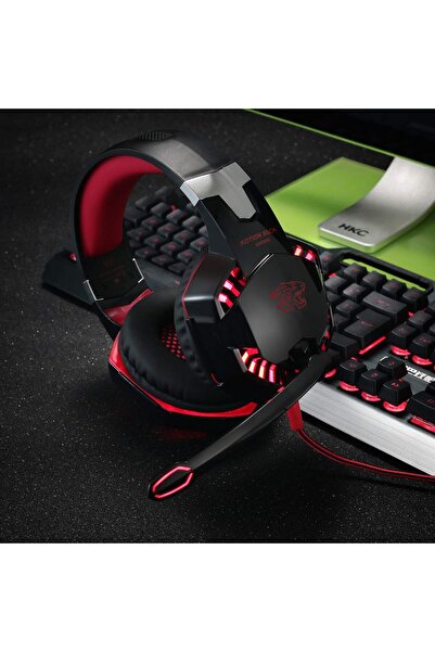 erorex Gaming Headset G2000 Red Volume Control Compatible Modern Devices Computer Laptop Playstation