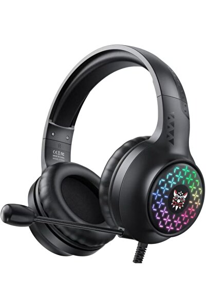 erorex Wired Gaming Headset Rgb Light Noise Cancelling Headset With Microphone For Ps4 5 / Pc/Xbox