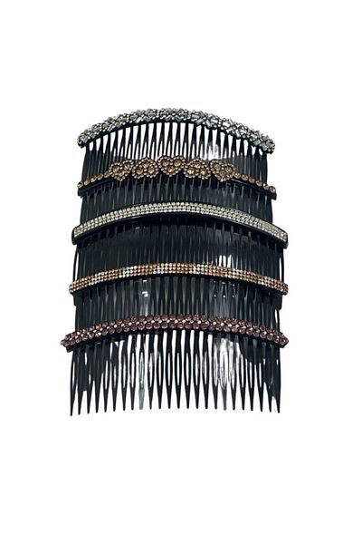 ZAYA 5-Piece Elegant Black Latch Wire Hair Clip Set