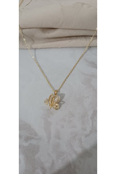 Shae Jewelry قلادة نسائية من حجر الزركون الصلب على شكل فراشة