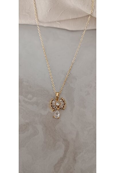 Shae Jewelry قلادة نسائية من حجر الزركون باللون الذهبي مع شكل فيل