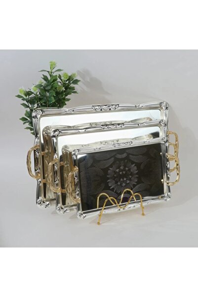 rexa طقم أدوات مائدة من الفولاذ المقاوم للصدأ بتصميم عصري - فضي - 3 قطع