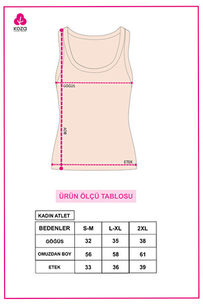 koza iç giyim Women's Cotton U-Neck Camisole Undershirt 2 Pieces