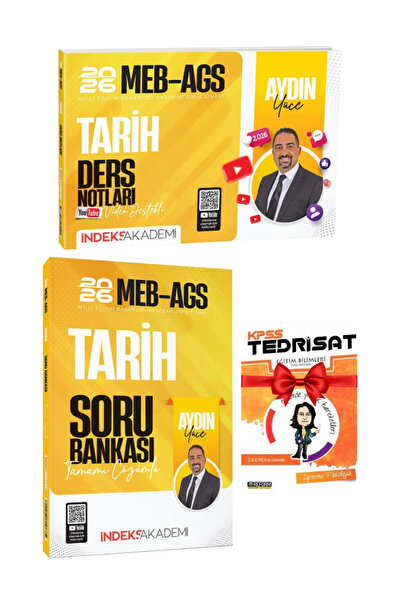İndeks Akademi Aydın Yüce 2026 MEB-AGS Tarih Ders Notları Video Destekli+Tari...
