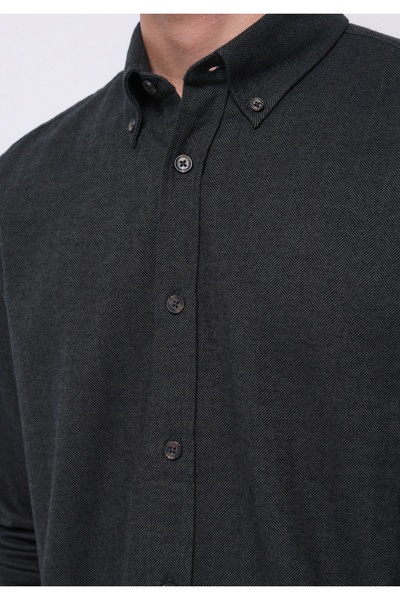 Colin's Regular Fit Shirt Neck Düz Erkek Yeşil Uzun Kol Gömlek