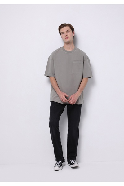 Colin's Ανδρικό μπλουζάκι με κοντό μανίκι, μονόχρωμο, με στρογγυλή λαιμόκοψη, oversize