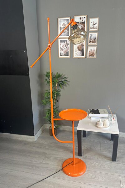 Bamyum Melk Turuncu Gövde Bal Rengi Cam Lambader Tepsili Makas Gövde Lambader Modern Oturma Odası