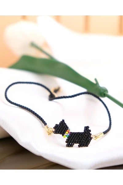 Miniklisi Black Cat Bracelet with Collar Miyuki