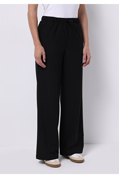 Colin's Regular Fit Yüksel Bel Geniş Paça Kadın Siyah Pantolon