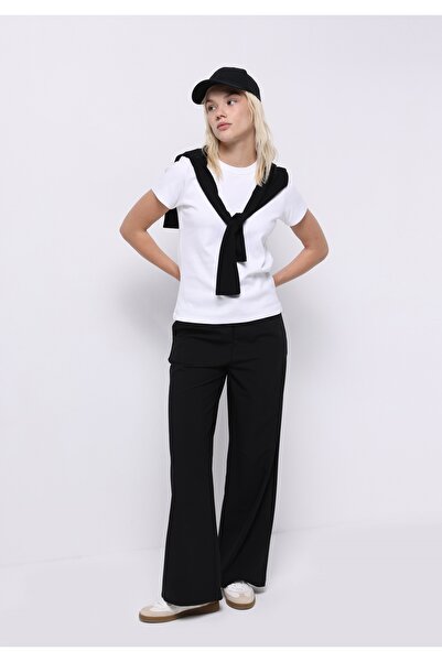 Colin's Regular Fit Yüksel Bel Geniş Paça Kadın Siyah Pantolon