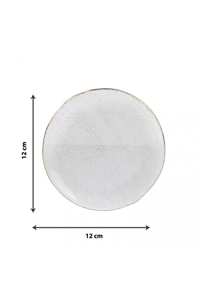 rexa مجموعة من 6 أطباق حلوى زجاجية مع حامل معدني ذهبي - 2SS3-921