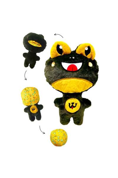 Havhav Wufrog- Köpek Interaktif Zeka Oyuncağı Mama Saklama Topuna Dönüşen Sesli Köpek Çekiştirme Oyuncağı