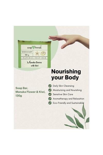 Soap&Friends Manuka Flower and Kiwi Delight Soap Bar |130g Soap Bar for Daily Cleansing, Moisturized Skin