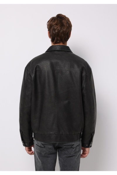 Colin's Regular Fit Men's Black Coat Pu