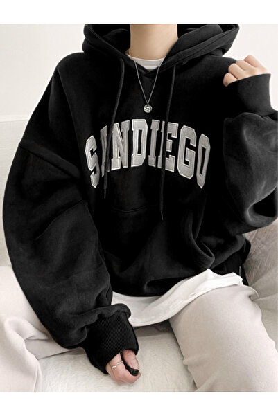 Revasser Unisex Erkek/Kadın SANDIEGO Renkli Özel Baskılı Pamuklu Oversize Kap...