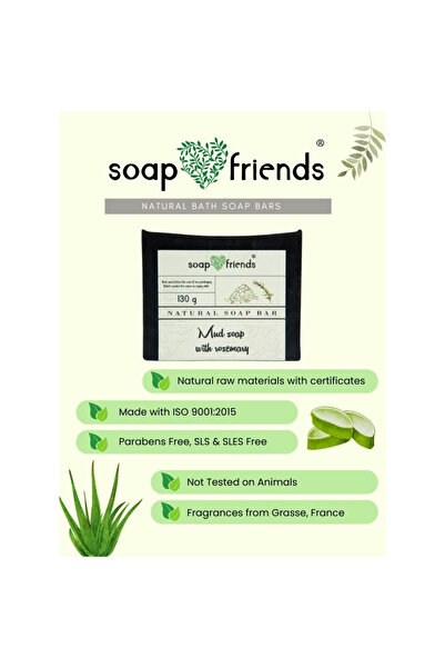 Soap&Friends Mineral Rich Natural Mudbath Soap Bar | 130g Soap for Cleansing and Nourishing purposes