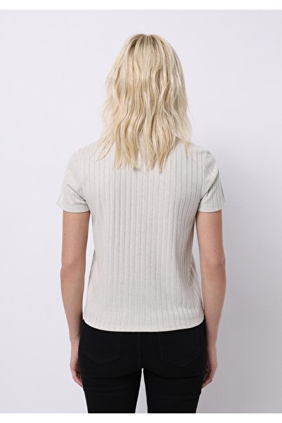 Colin's Μπλουζάκι με κοντό μανίκι σε εκρού γυναικείο μονόχρωμο μπλουζάκι με στρογγυλή λαιμόκοψη