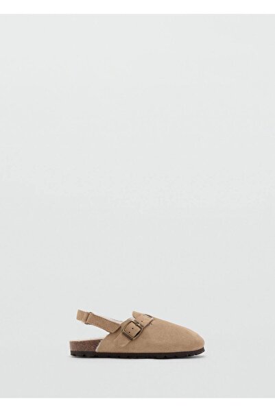 MANGO Kids İçi kürklü deri clog terlik