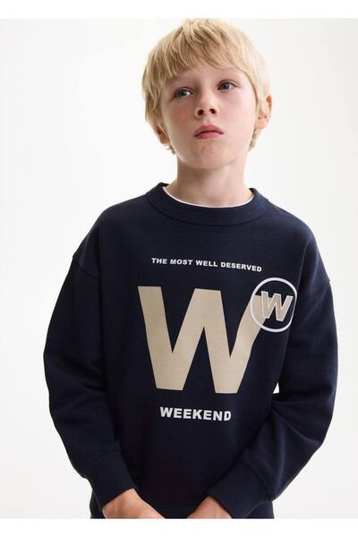 MANGO Kids Desenli pamuklu sweatshirt