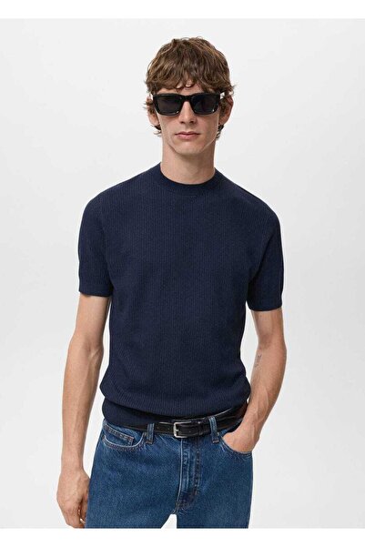MANGO Man Tricou tricotat cu nervuri
