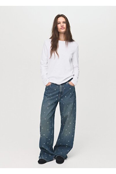 MANGO Woman Delikli balon jean