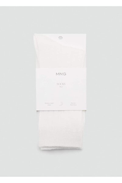 MANGO Woman Yün karışımlı fitilli çoraplar