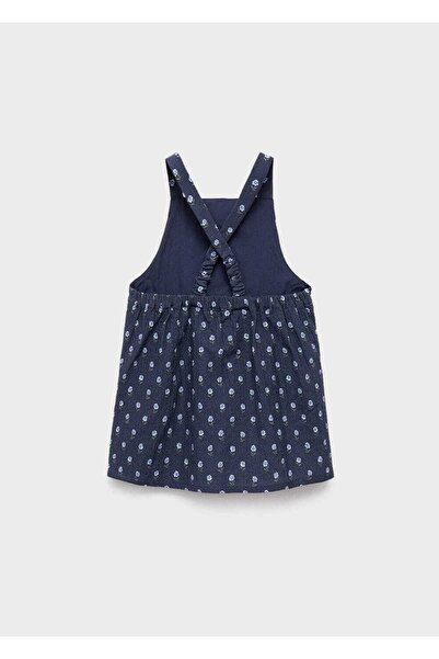 MANGO Baby Çiçek desenli kot elbise