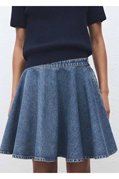 MANGO Woman Kısa denim etek
