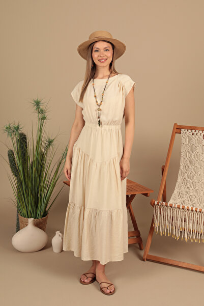 MODA Çilek Kumaş Düz Elbise