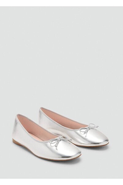 MANGO Kids Bağ detaylı metalik babet