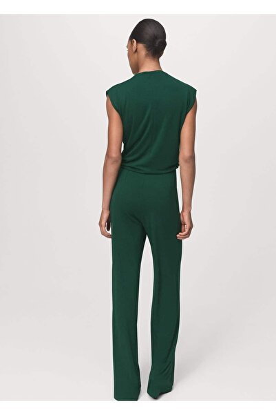 MANGO Woman Drape yaka düz kesim tulum