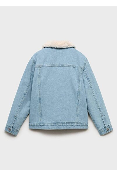 MANGO Kids İç kısmı kürklü denim mont