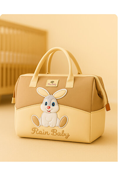 Rain Baby حقيبة العناية بالطفل حقيبة الأم والطفل بنمط أرنب