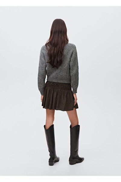 Mango Teen Büzgülü leopar desenli etek