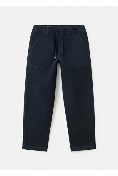 MANGO Kids Düz kesim pamuklu pantolon