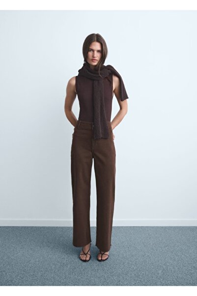 MANGO Woman Catherin yüksek belli culotte jean pantolon