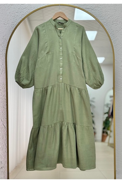 BENAHOLL Φόρεμα με πολλές στρώσεις Lavyla-PE636 Χακί