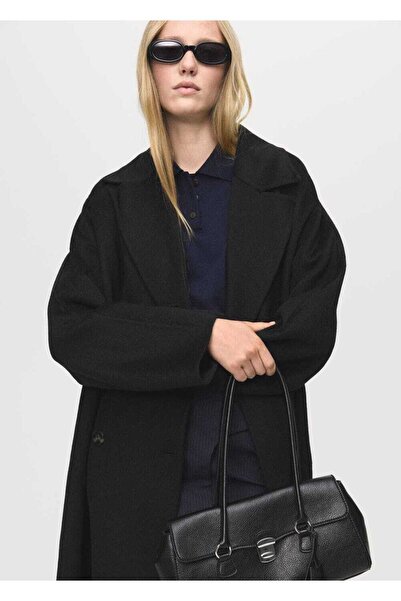MANGO Woman El yapımı oversize yün palto