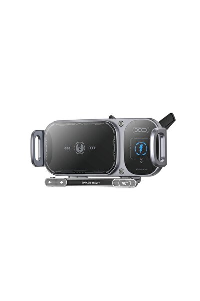 REDz Accessories Suport auto cu încărcare wireless de 15W, XO WX042, ecran ta...