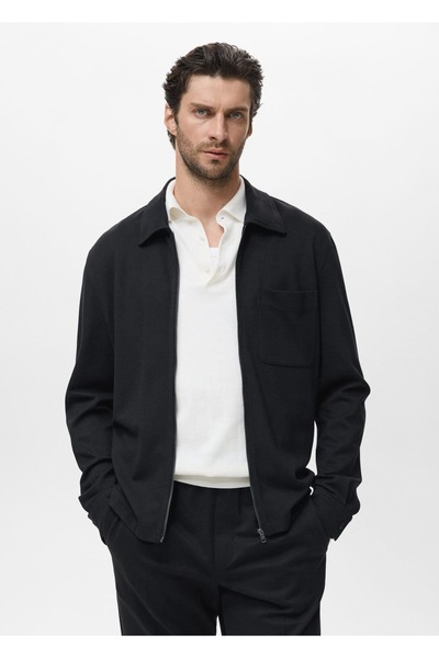 MANGO Man Fermuarlı cepli sweatshirt