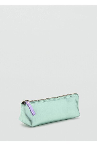 MANGO Kids Metalik görünümlü deri kalemlik